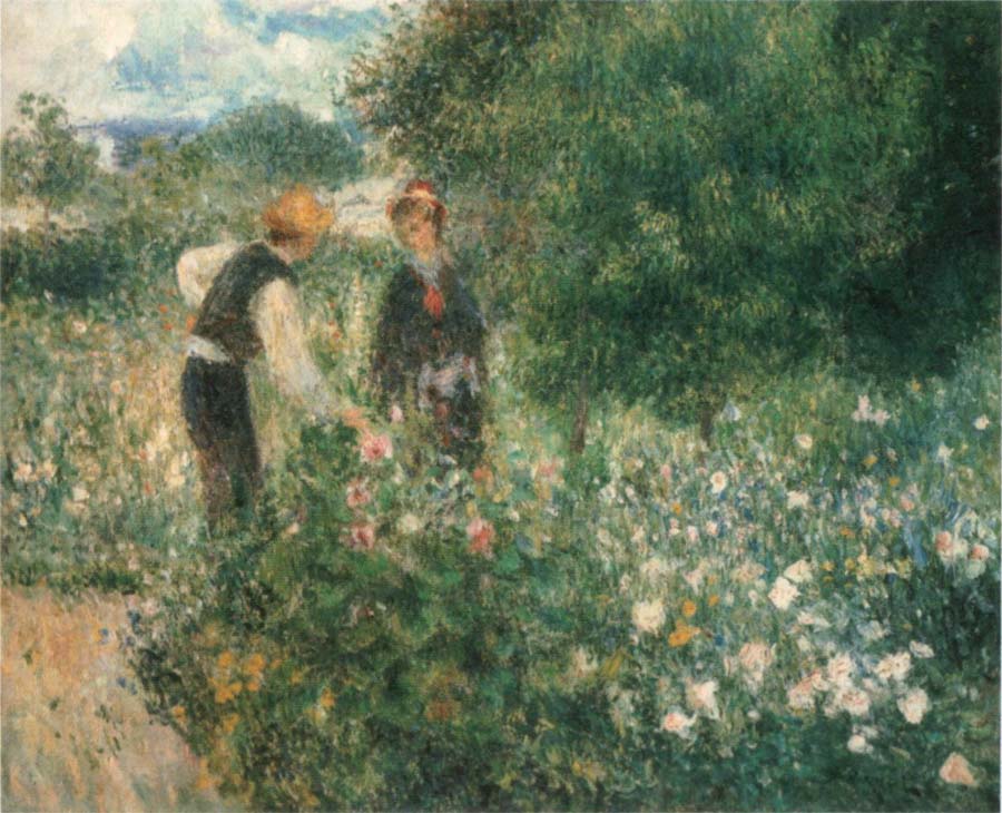 Pierre-Auguste Renoir Picking Flowers